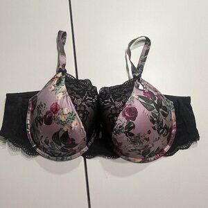 Torrid Curve 44D Black Floral Bra Lace